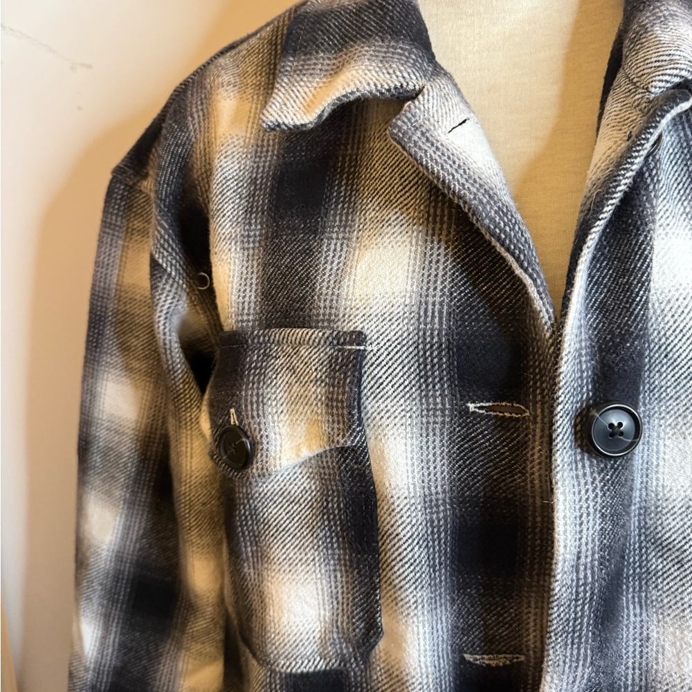 Lucky Brand Black and White Lightweight Shirt Jacket